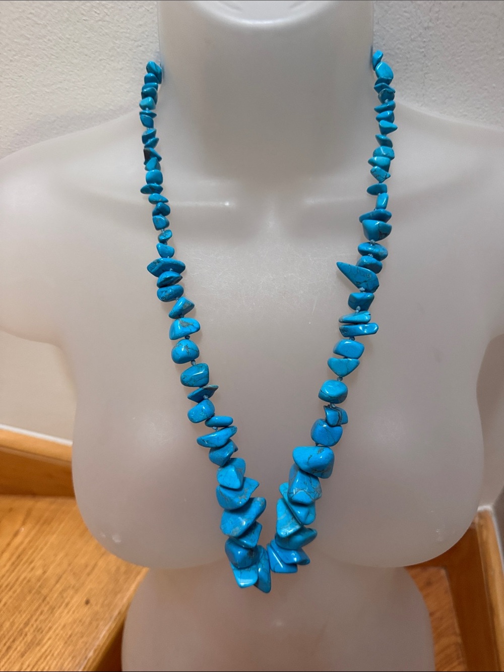 Raw Turquoise Nugget Statement Necklace | Chunky Gemstone Beads